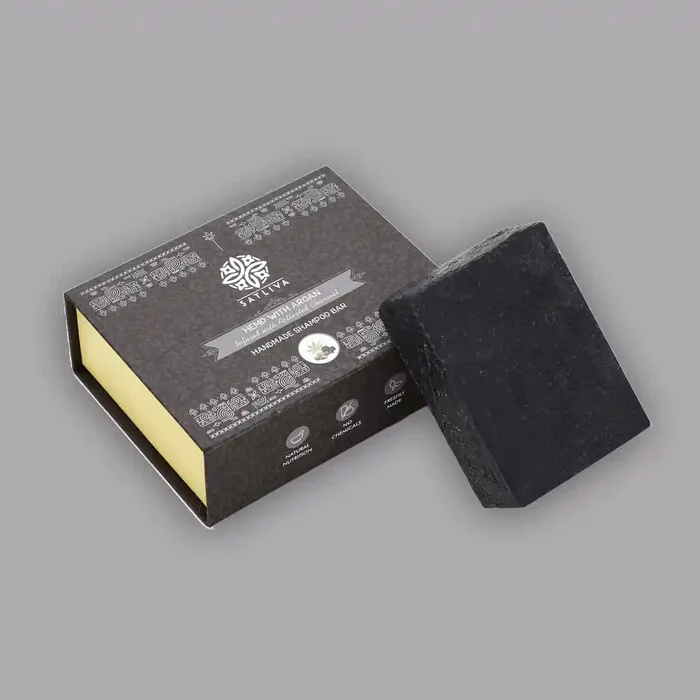Satliva Argan and Activated Charcoal with Hemp Shampoo Bar - Image 3